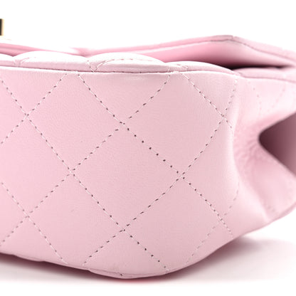 Chanel Lambskin Quilted Mini Top Handle Rectangular Flap Light Pink 10 of 11