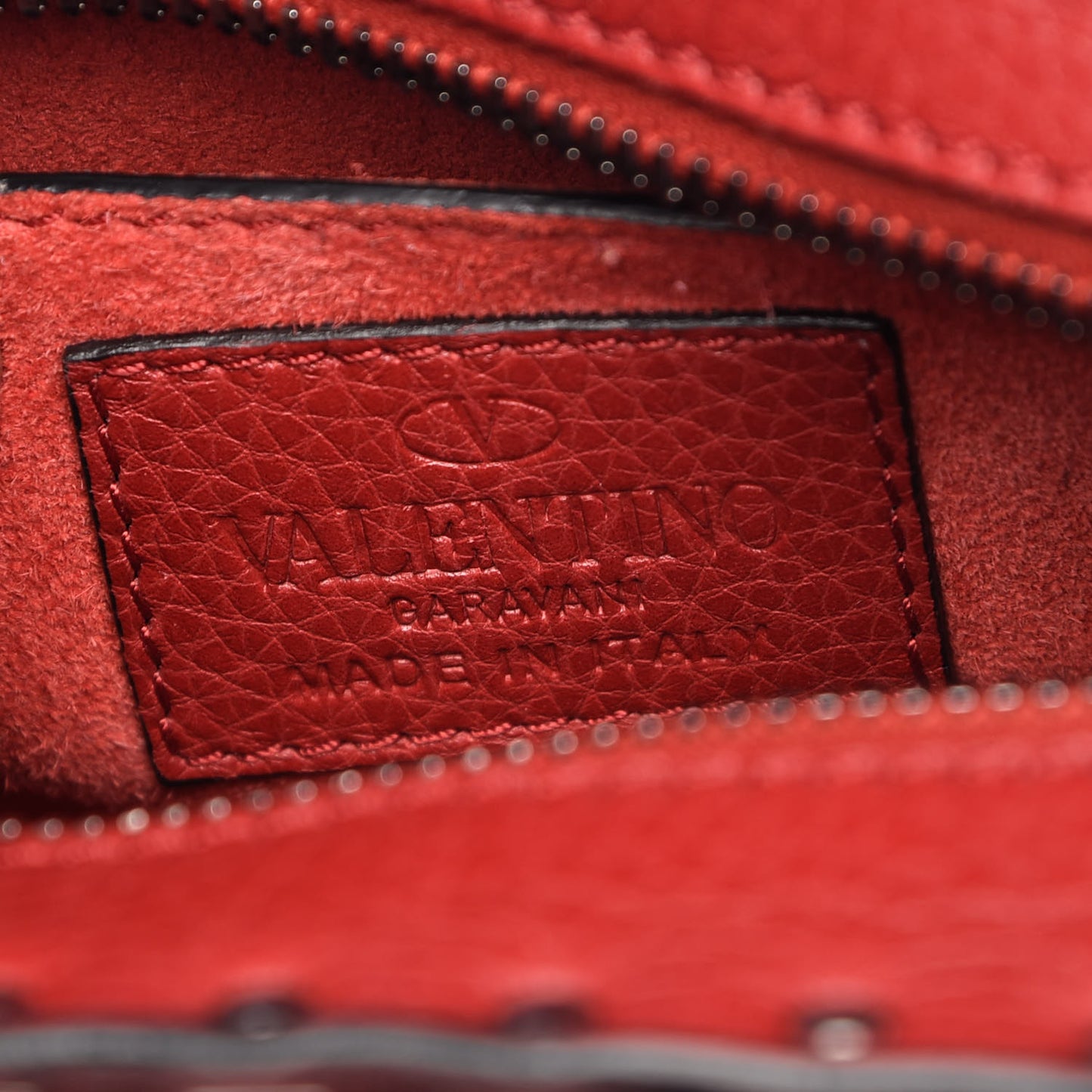Calfskin Rockstud Pocket Crossbody Red