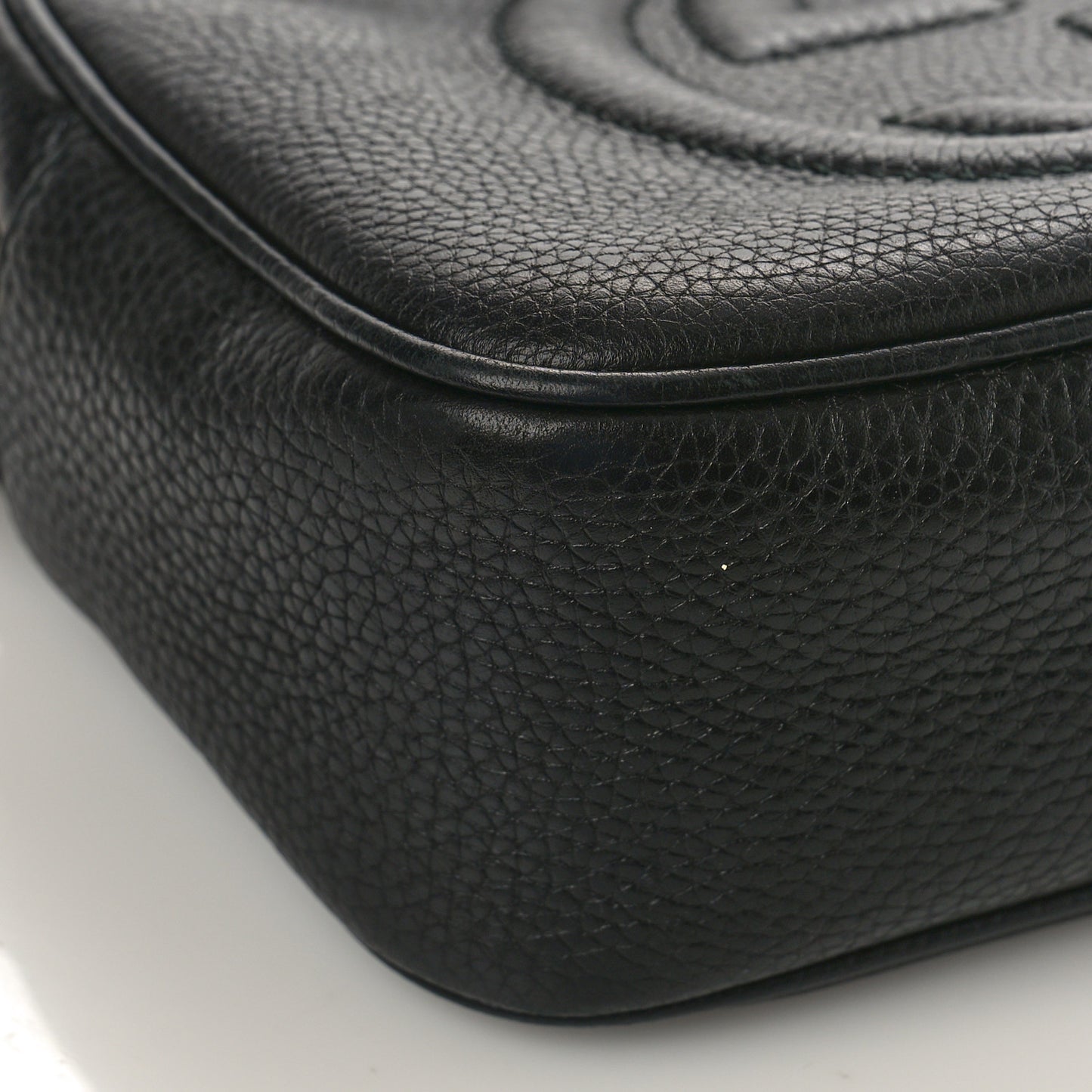 Pebbled Calfskin Small Soho Disco Bag Black