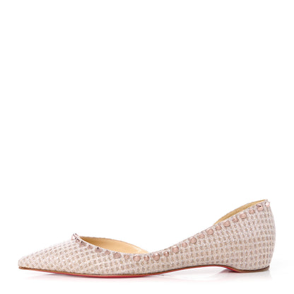 Christian Louboutin Lurex Irishell Flats 39 Nude 1 of 8
