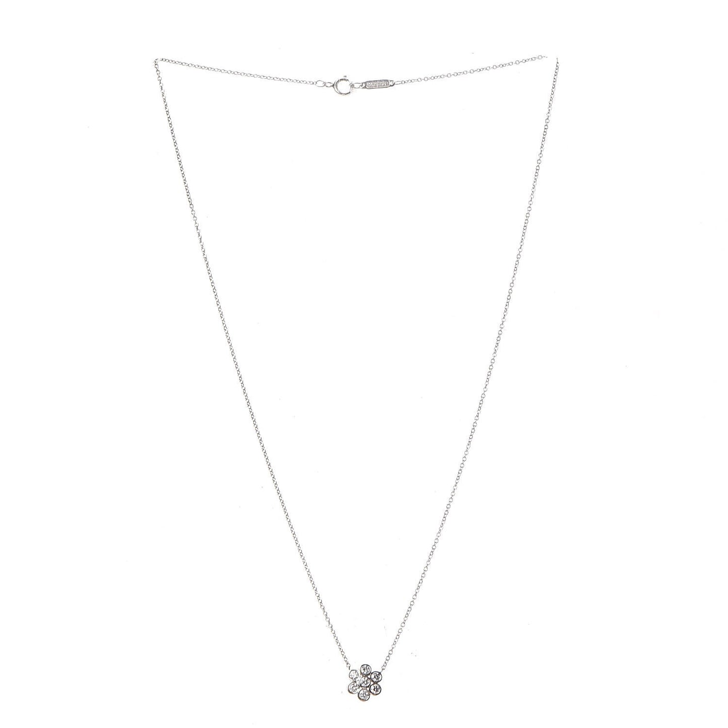 Platinum Diamond Flower Necklace