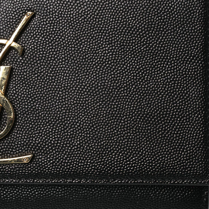 Saint Laurent Grain De Poudre Small Monogram Kate Satchel Black 8 of 14