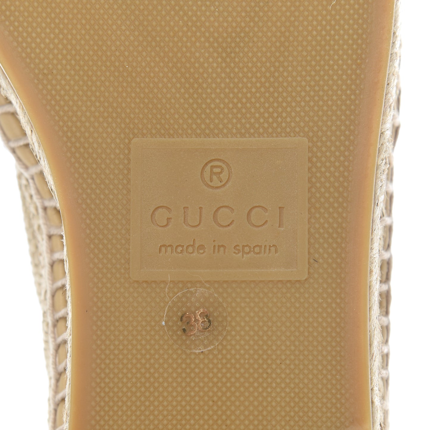 Straw Elaphe Matelasse GG Marmont Espadrilles 38 Natural Cream Brown