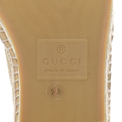 Gucci Straw Elaphe Matelasse GG Marmont Espadrilles 38 Natural Cream Brown 6 of 12