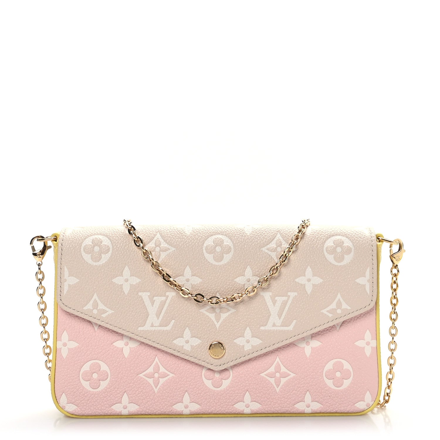 Louis Vuitton Empreinte Spring in the City Felicie Pochette Chain Wallet Pink Beige Yellow 1 of 9