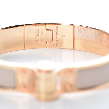 Hermes Enamel Charniere Uni Narrow Hinged Bracelet S Beige Rose 4 of 5