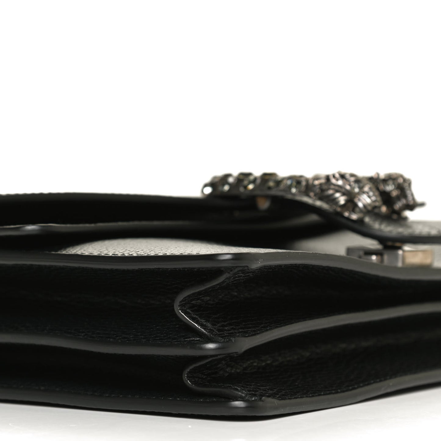 Pebbled Calfskin Small Dionysus Shoulder Bag Black