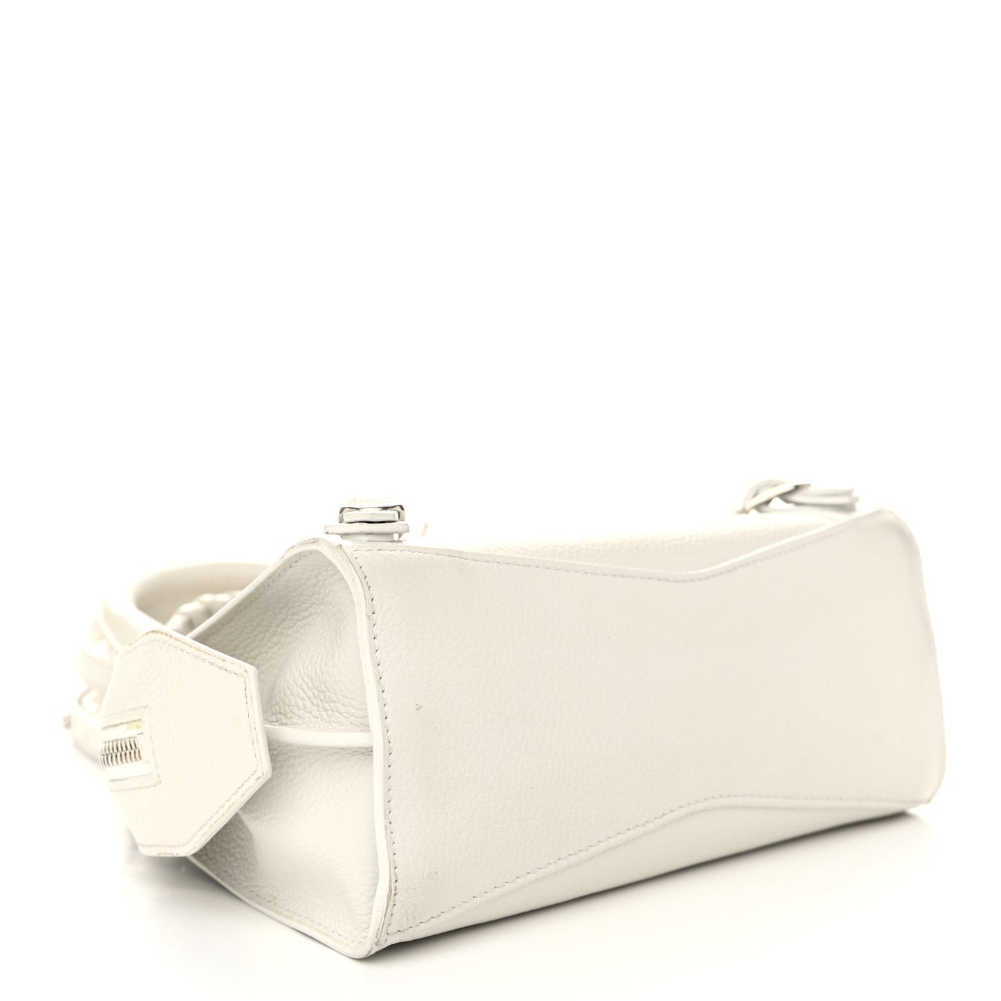Grained Calfskin Neo Classic Silver Hardware Mini City White