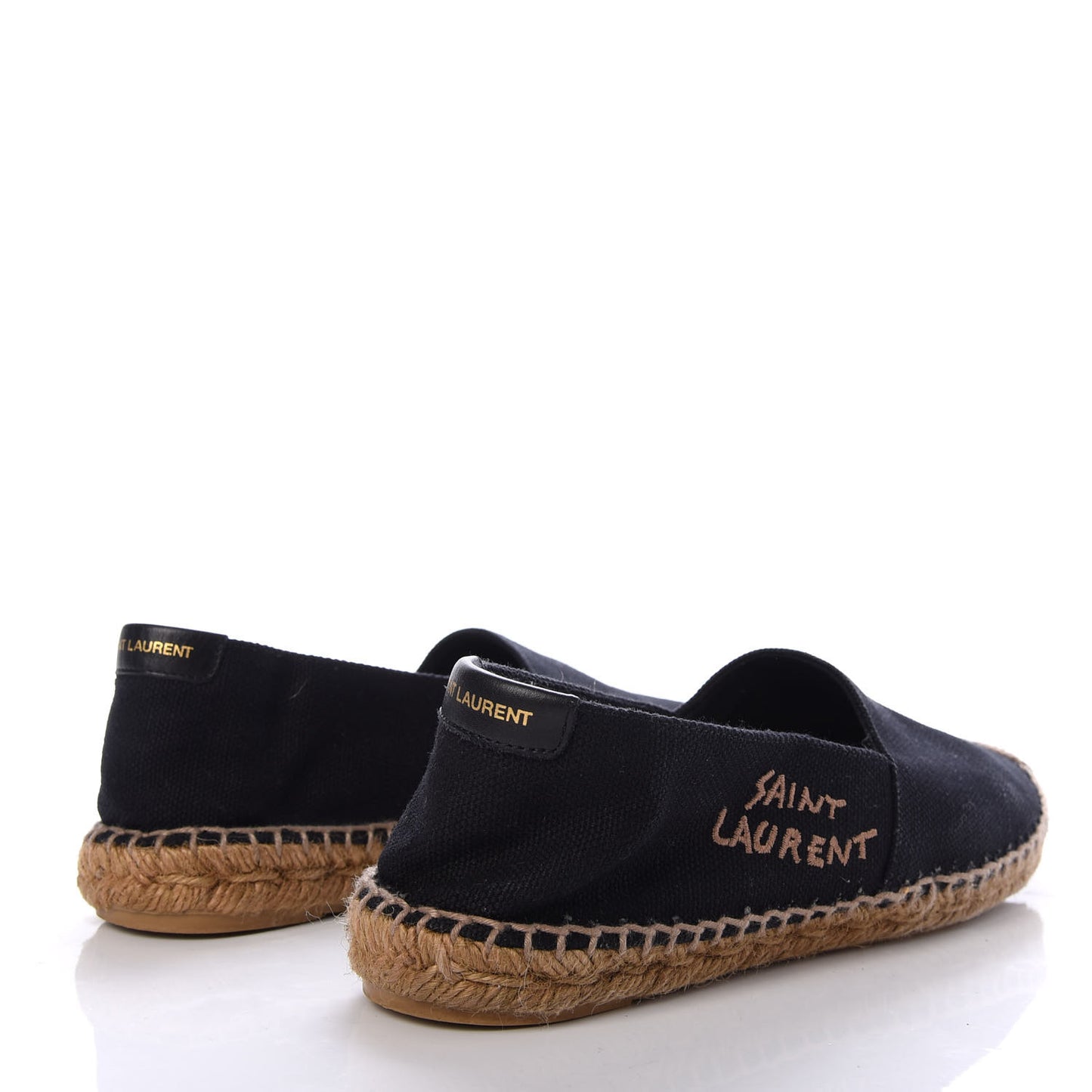 Canvas Nappa Elba Light Logo Embroidered Espadrilles 38 Black