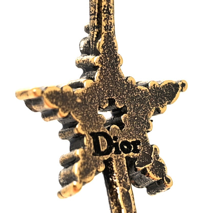 Christian Dior Metal Crystal J'Adior Hoop Earrings Aged Gold 4 of 4