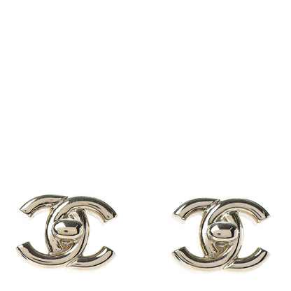 Chanel Metal CC Turnlock Earrings Gold 1 of 4