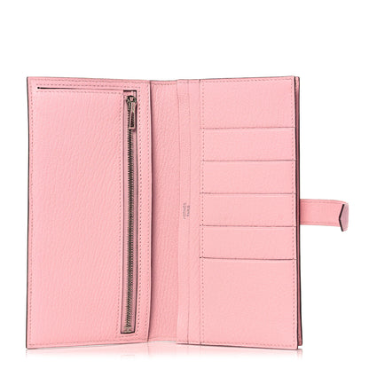 Hermes Chevre Mysore Bearn Gusset Wallet Rose Sakura 5 of 10