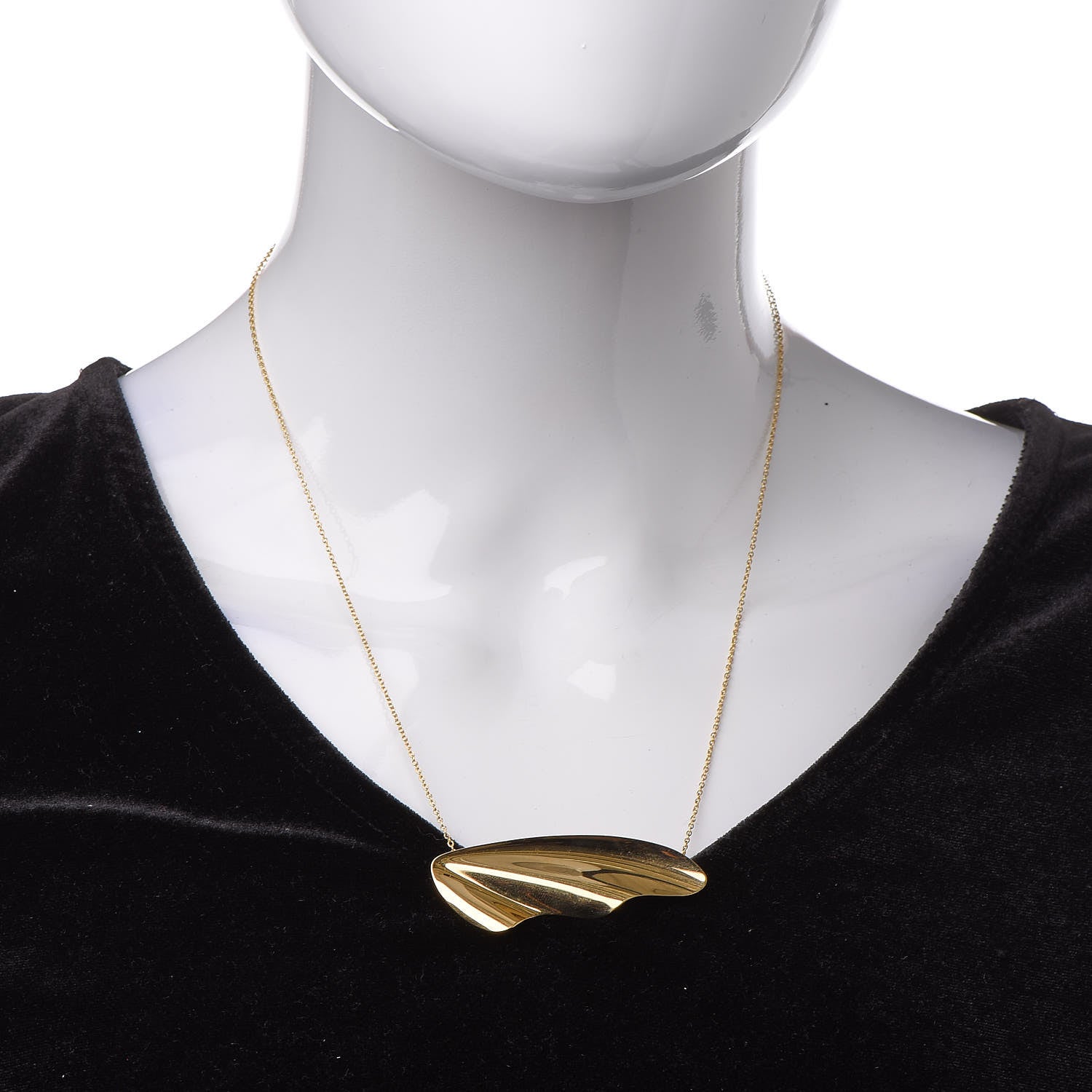Tiffany 18K Yellow Gold Elsa Peretti Wing Necklace 2 of 9