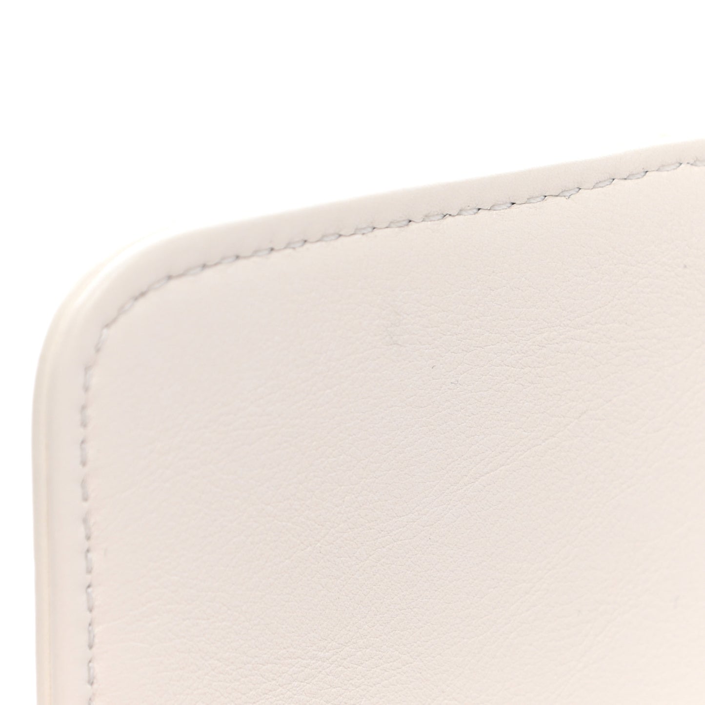 Calfskin Quilted Small Framing Chain Flap Bag White