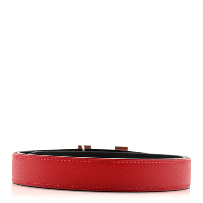 Hermes Swift Epsom 24mm Mini Martelee Constance Belt 85 Rouge Casaque Black 4 of 7