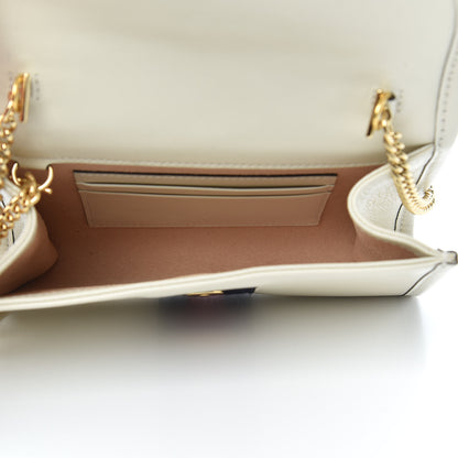 Gucci Textured Calfskin Web Mini Rajah Slim Flap Shoulder Bag Mystic White 5 of 11