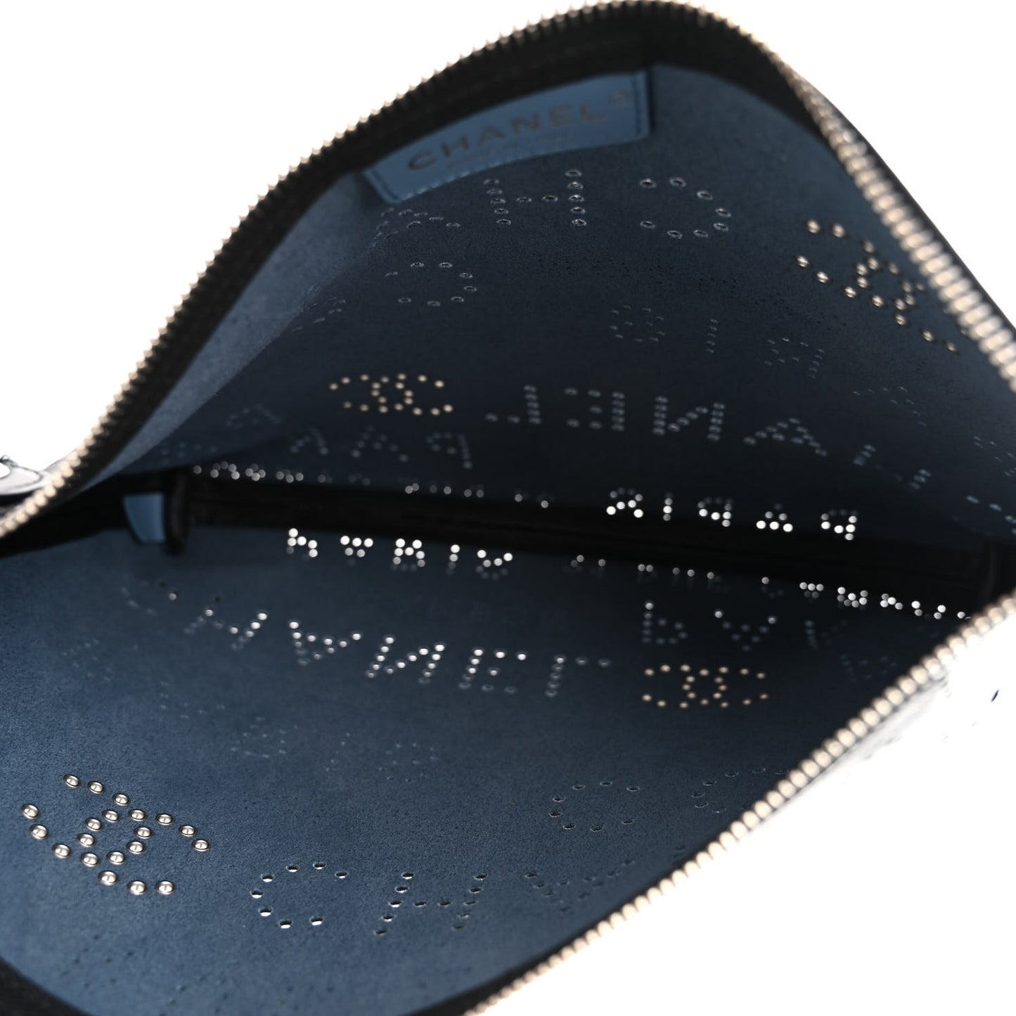 Calfskin Eyelets Clutch Black