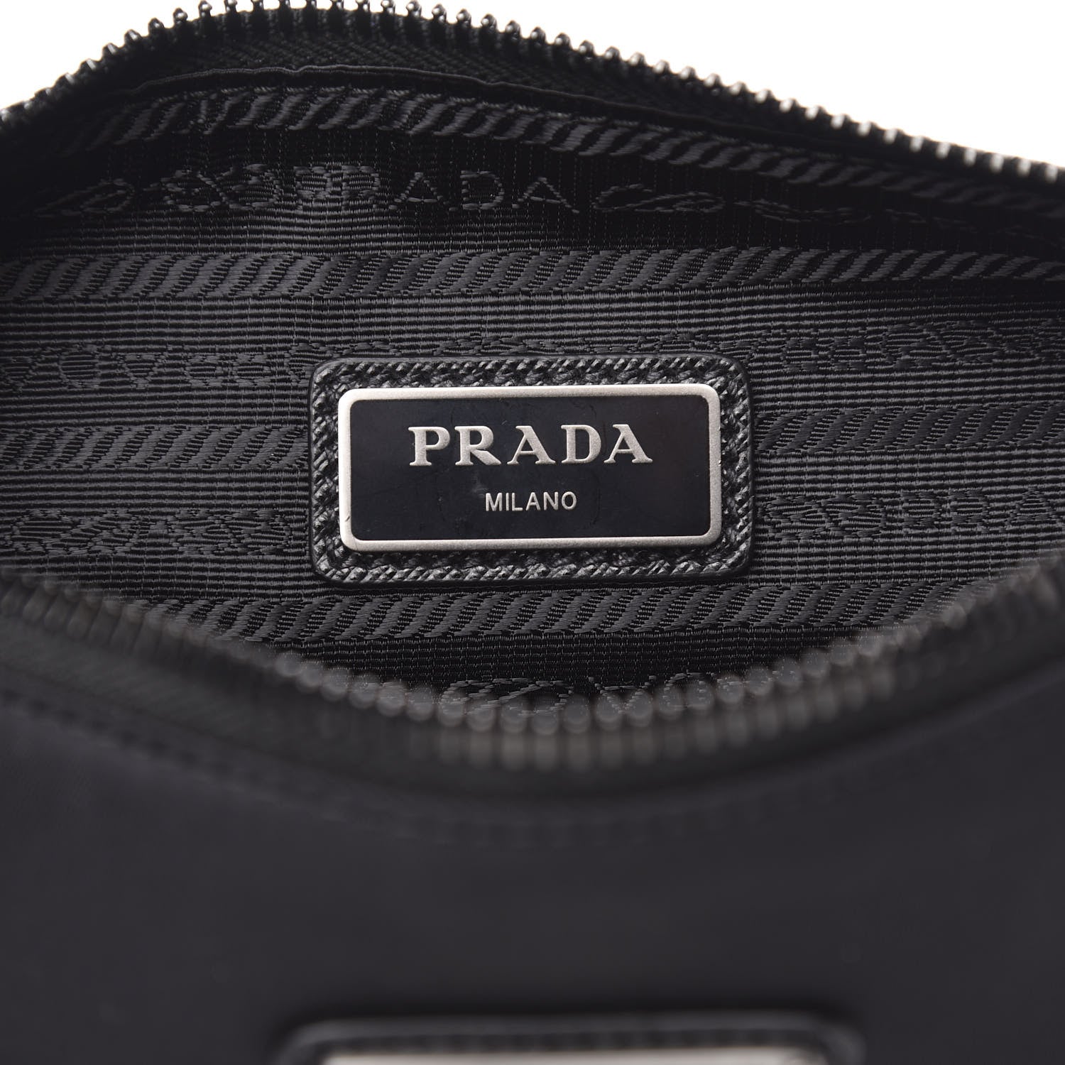 Prada Re-Nylon Saffiano Pocket Zippered Shoulder Bag Black 6 of 10
