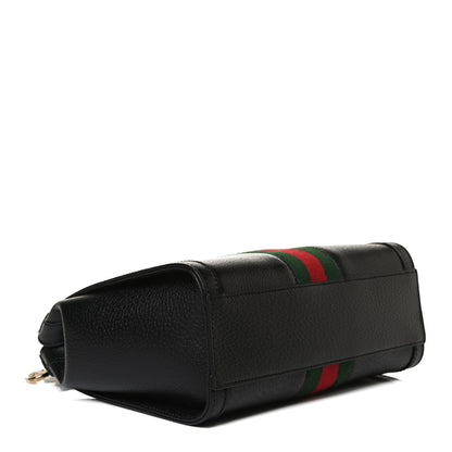Gucci Textured Calfskin Web Small Ophidia Tote Bag Black 4 of 14