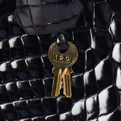 Hermes Shiny Porosus Crocodile Birkin 25 Black 32 of 35