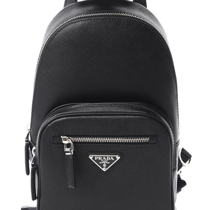 Prada Saffiano Sling Backpack Black 9 of 9