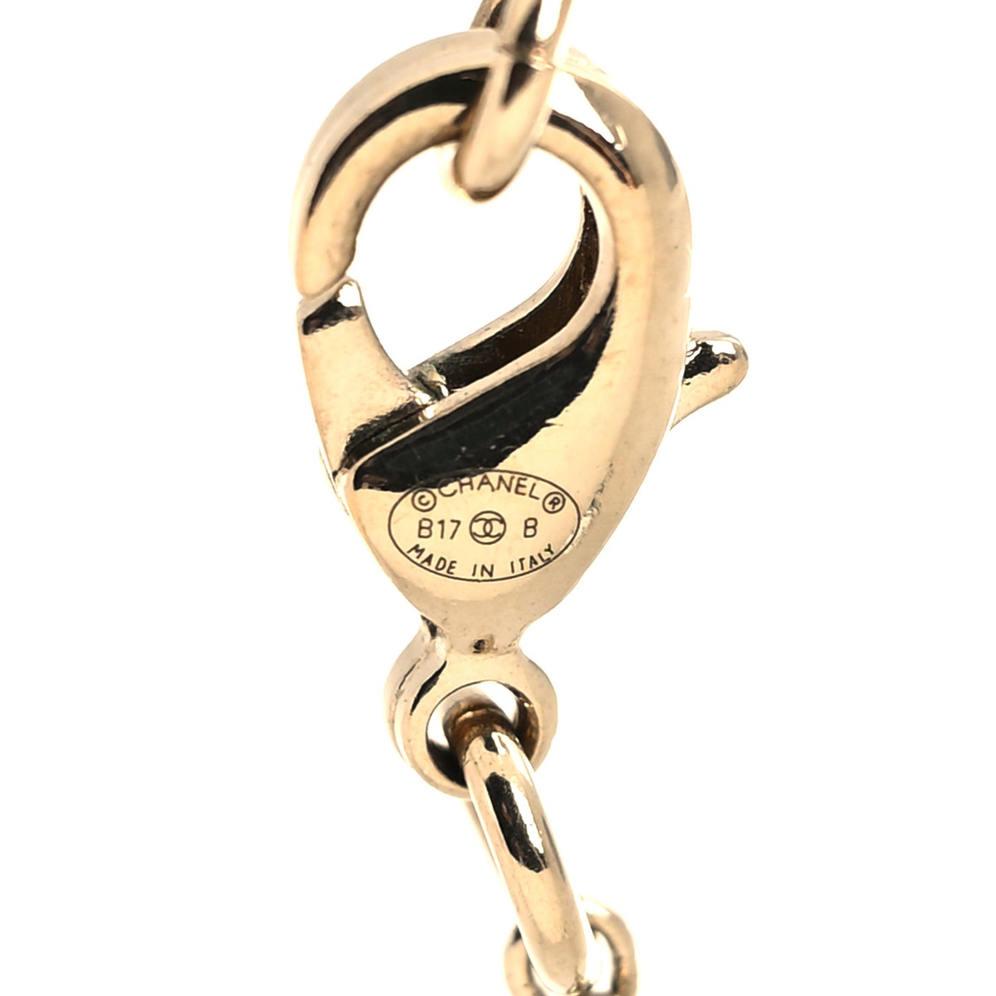 Baguette Crystal CC Necklace Gold