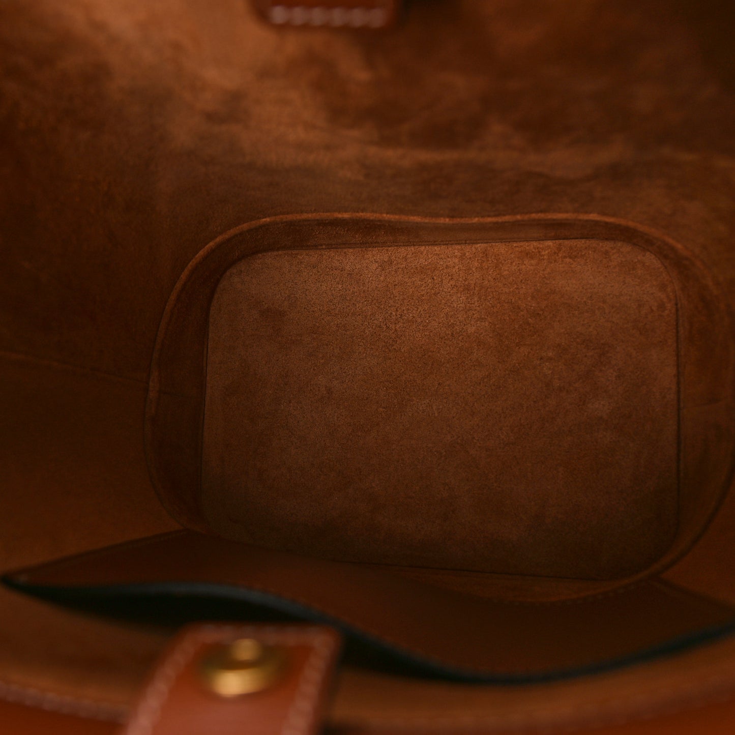 Smooth Calfskin Small Cuir Triomphe Bucket Bag Tan