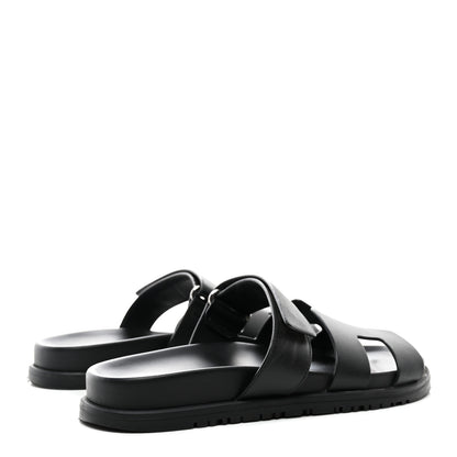 Hermes Calfskin Womens Chypre Sandals 38 Black 4 of 11