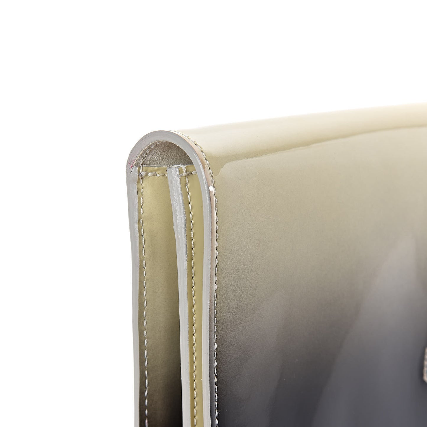 Patent Calfskin Ombre Monogram Large Belle De Jour Clutch Ivory Black