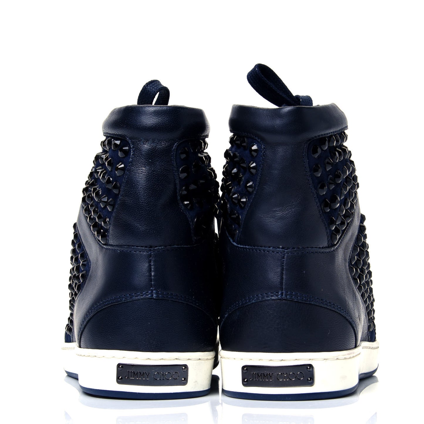 Calfskin Patent Studded Tokyo Sneakers 35.5 Navy