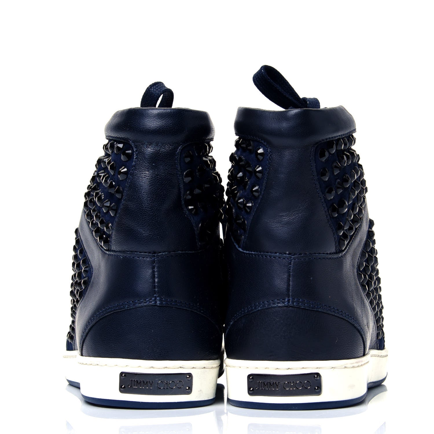 Jimmy Choo Calfskin Patent Studded Tokyo Sneakers 35.5 Navy 5 of 9