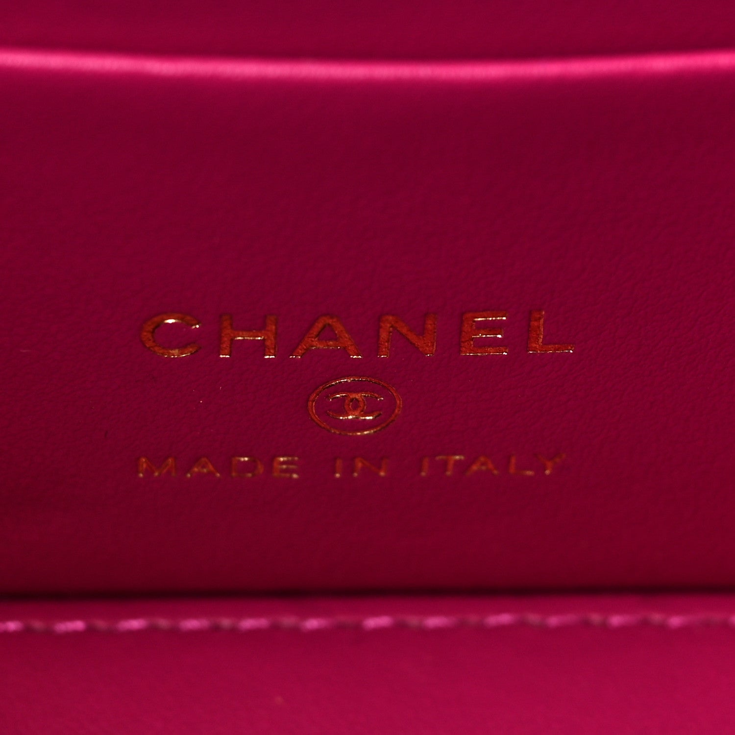Chanel Lambskin Resin Quilted Vanity Case With Chain Fuchsia 6 of 11