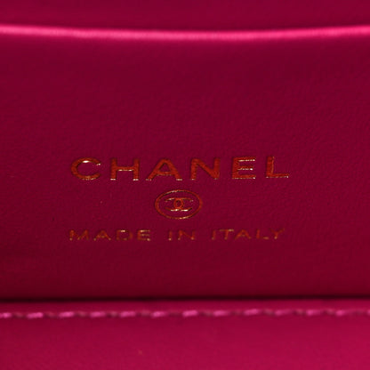 Chanel Lambskin Resin Quilted Vanity Case With Chain Fuchsia 6 of 11