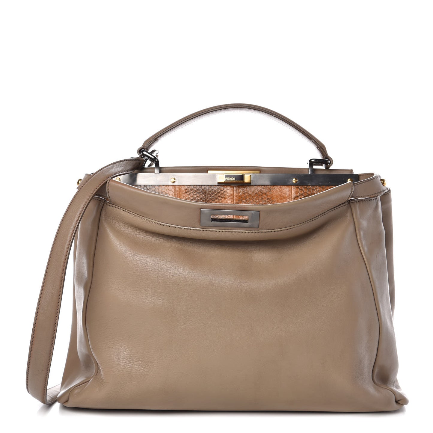Vitello Saddle Ayers Large Peekaboo Iconic Satchel Argilla Saddle