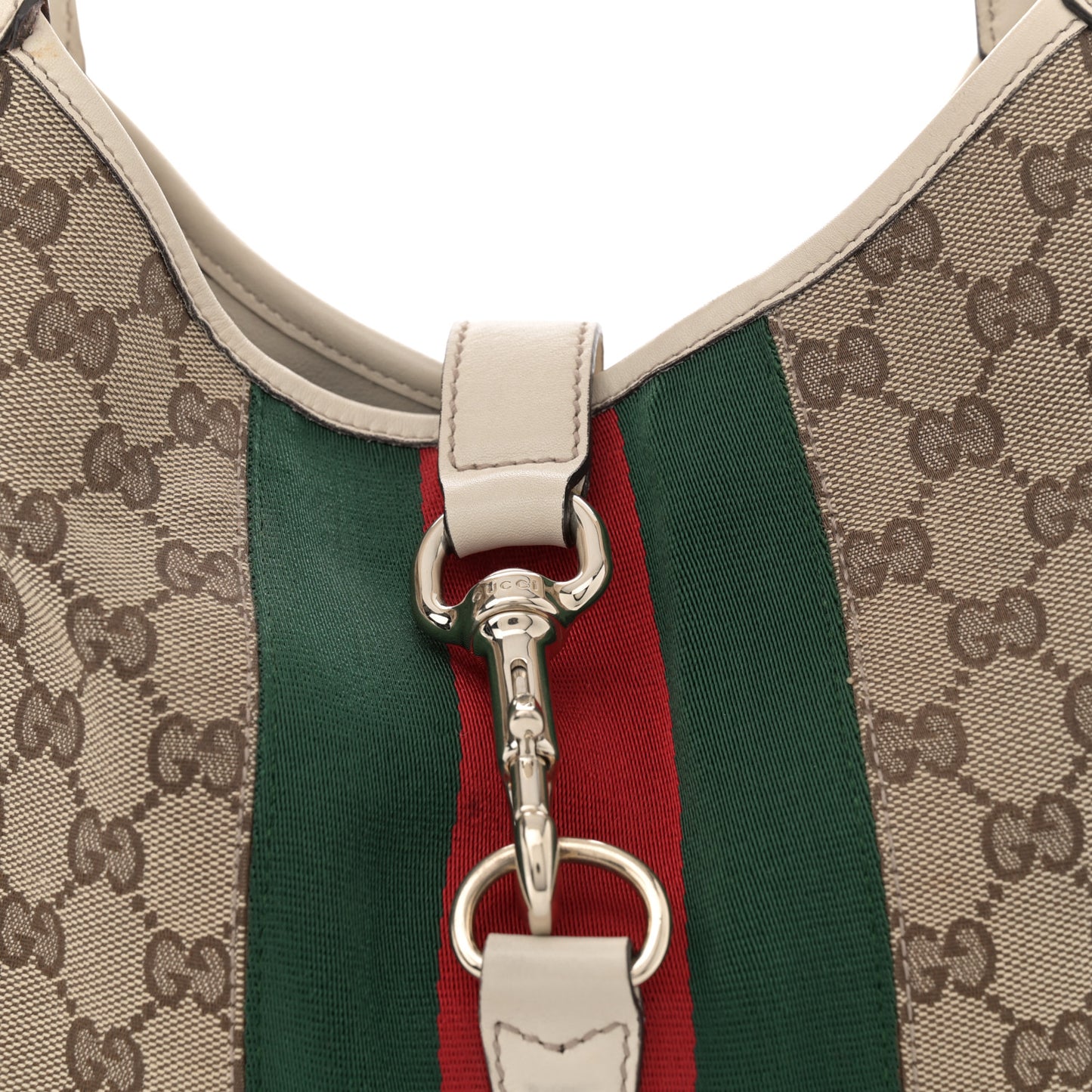 Monogram Web Jackie O Bouvier Hobo White