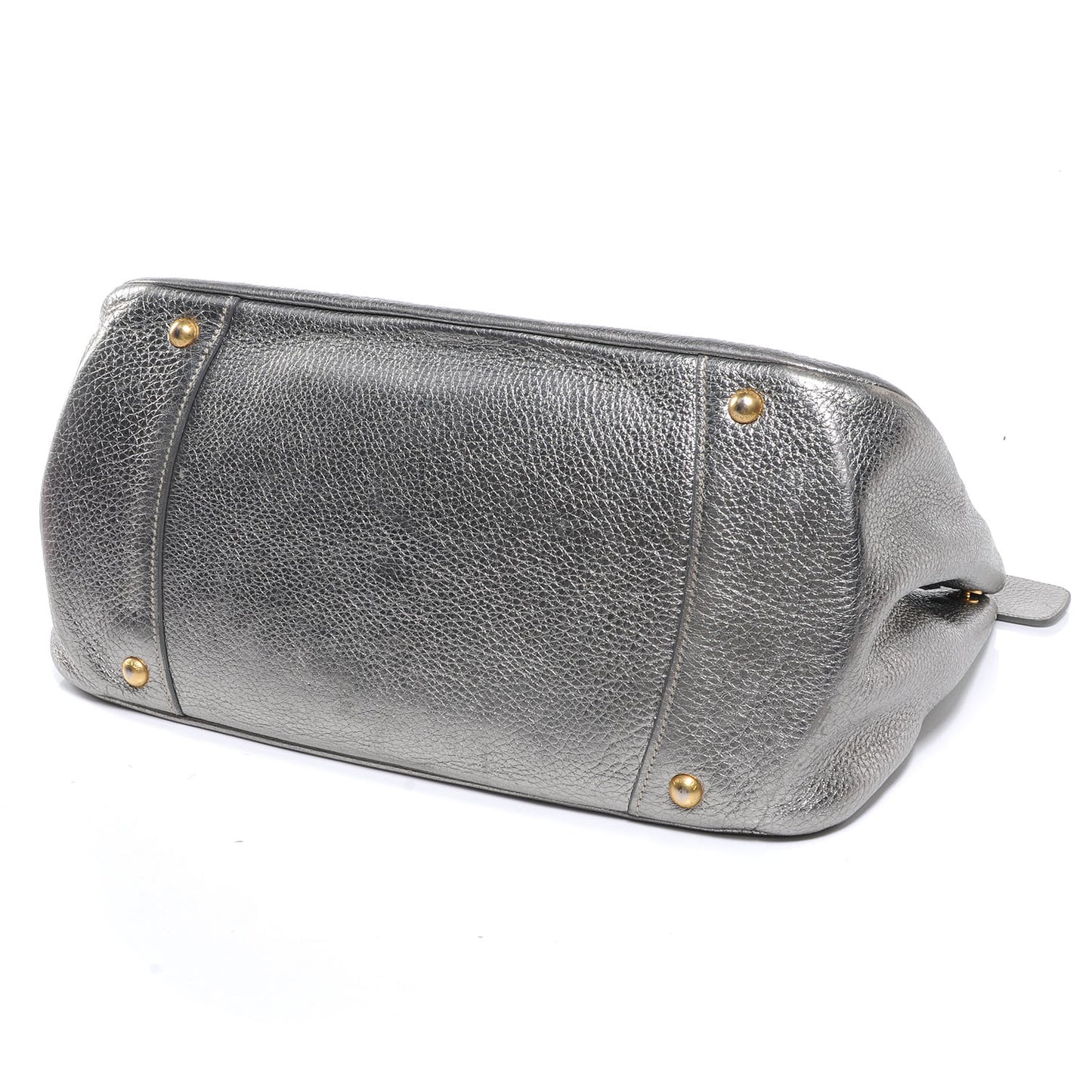 Vitello Daino Shopping Tote Acciaio