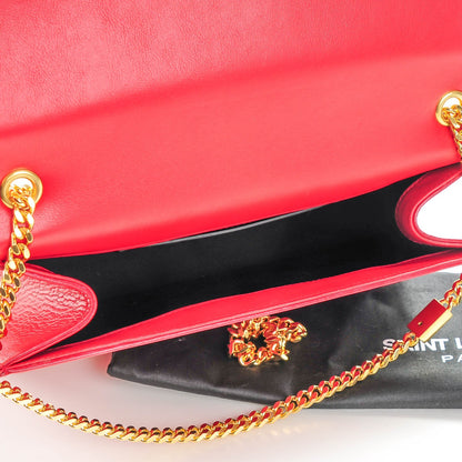 Saint Laurent Calfskin Studded Medium Monogram Satchel Red 5 of 8
