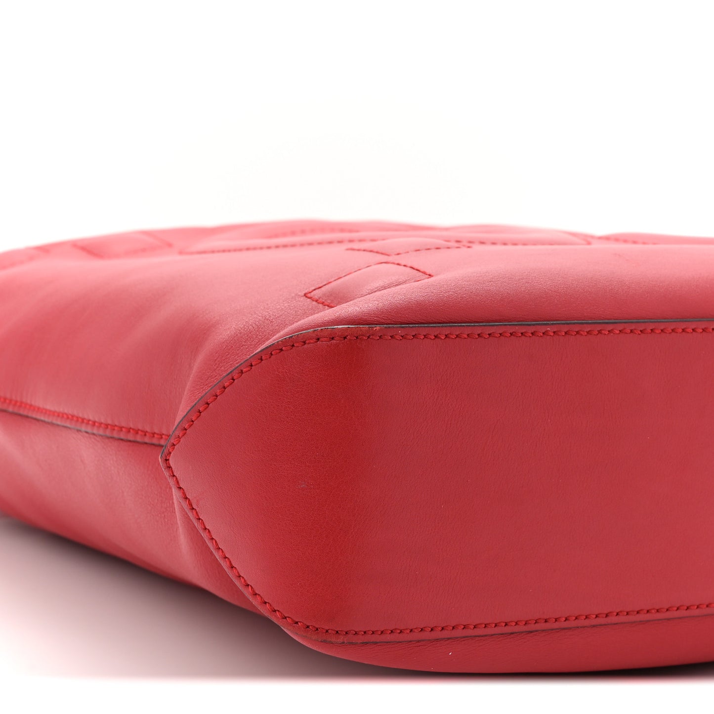 Apollo Calfskin GG Dadini Embroidered Chain Hobo Hibiscus Red