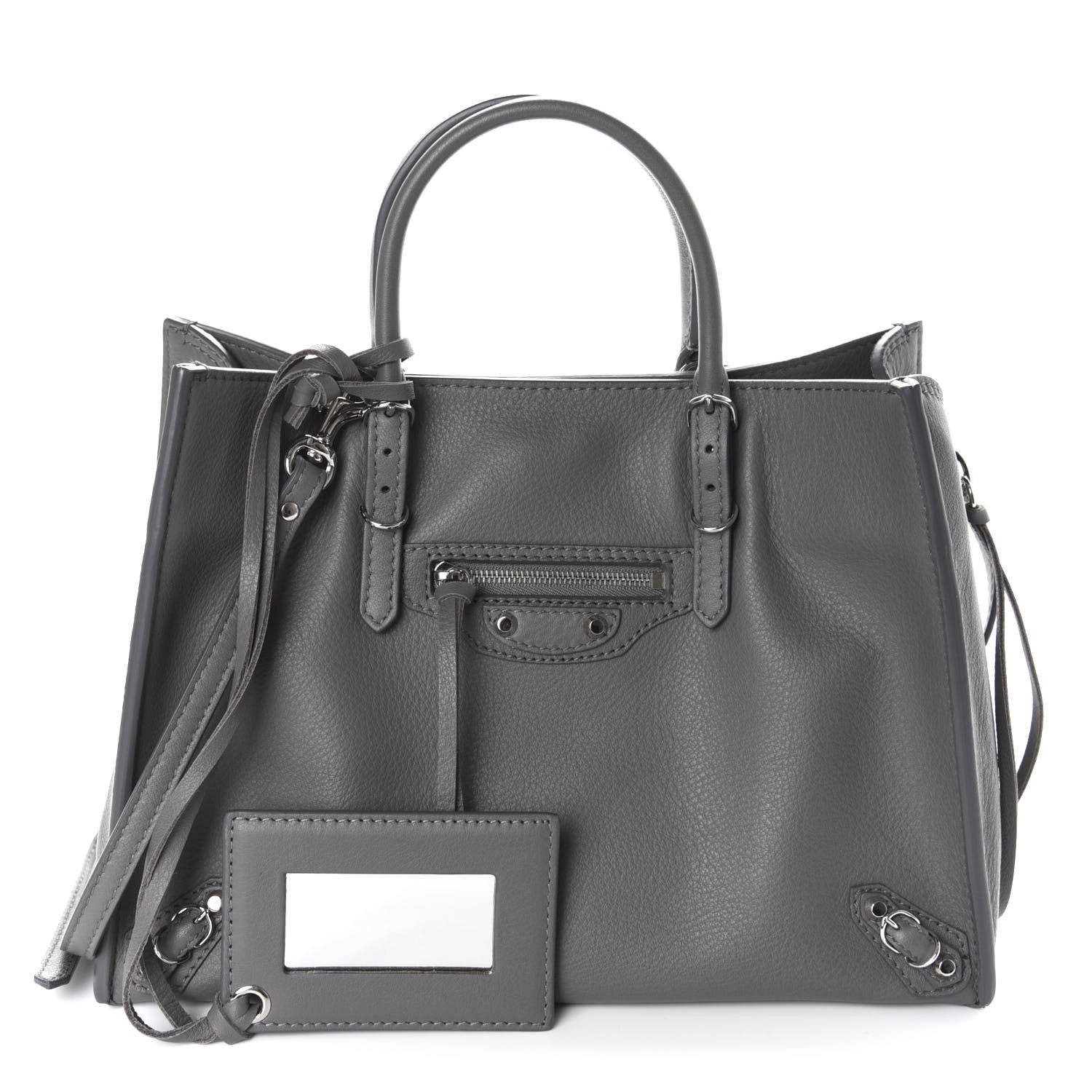 Balenciaga Veau Papier A6 Zip Around Tote Gris Metal 1 of 10