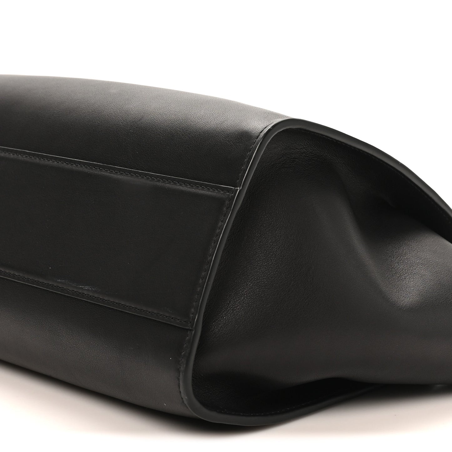 Polished Saddle Calfskin Marlo 12 Tote Bag Black