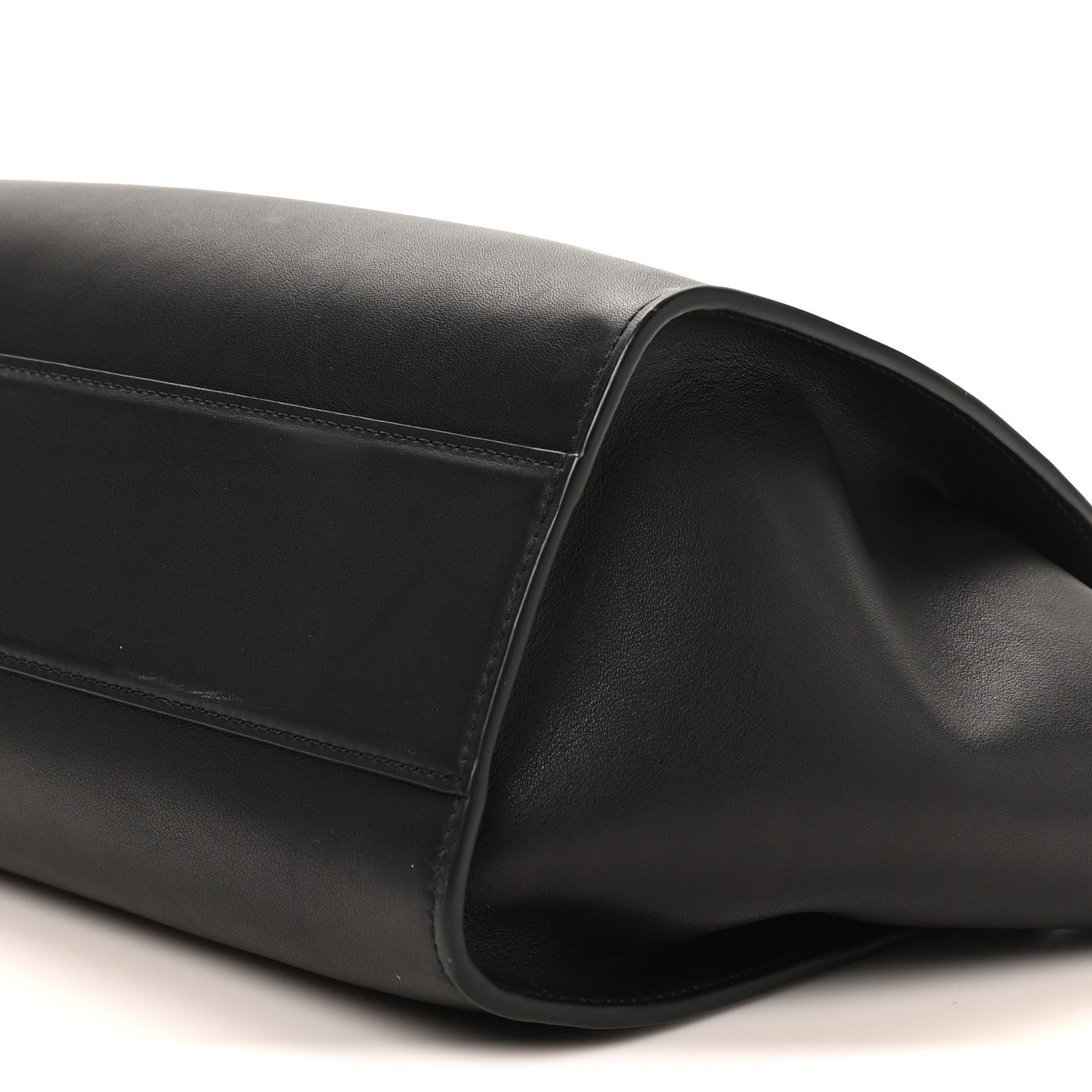 The Row Polished Saddle Calfskin Marlo 12 Tote Bag Black 9 of 9