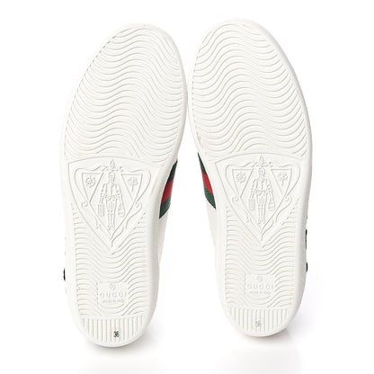 Gucci Calfskin Web Floral Embroidered Womens Ace Sneakers 36 White 5 of 9