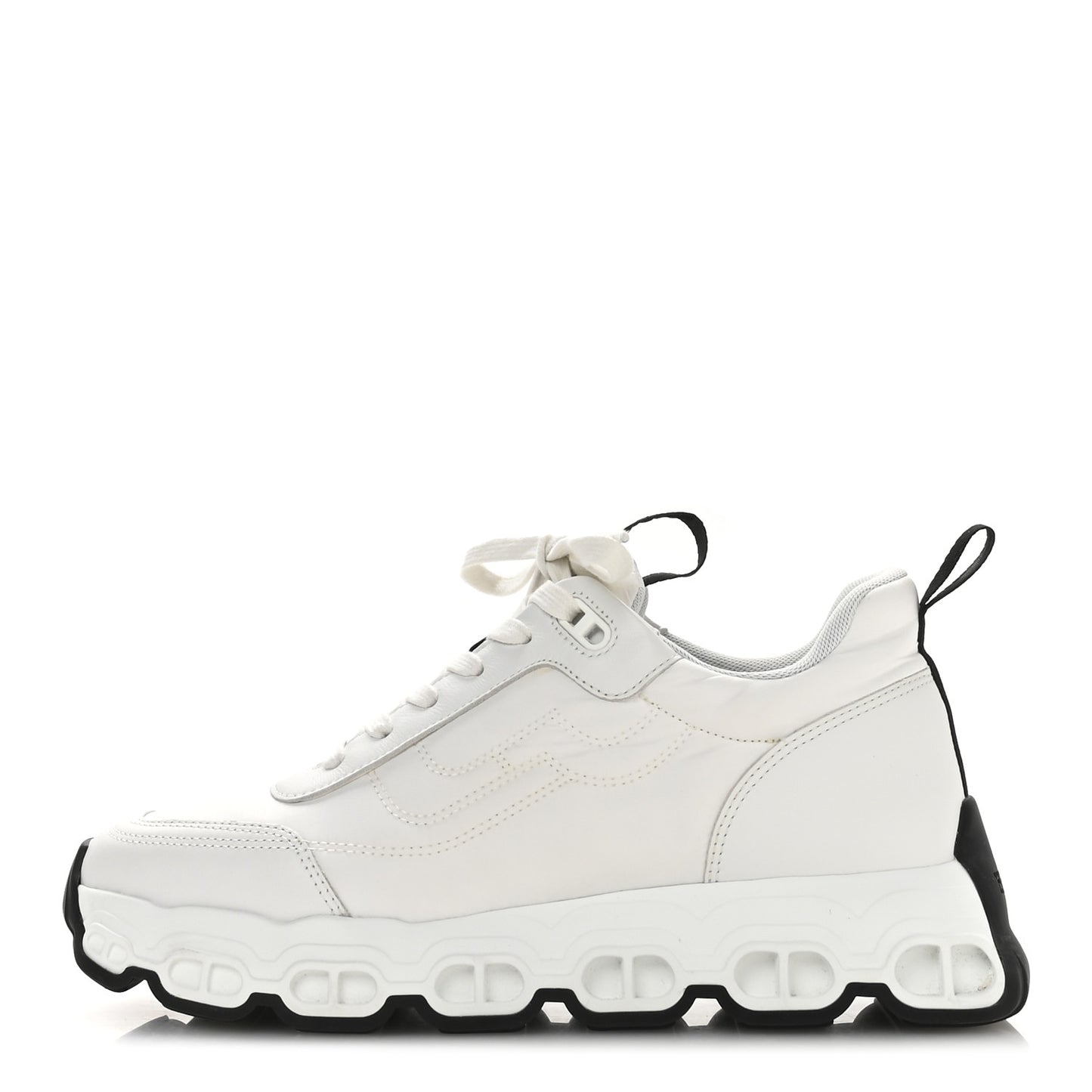 Parachute Fabric Calfskin Impulse Sneakers 40 White