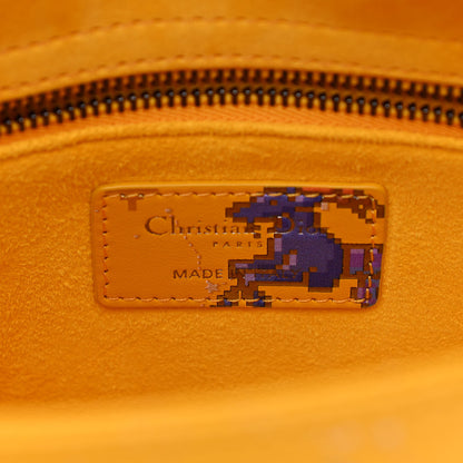 Christian Dior Calfskin Pixel Zodiac Small Lady Dior Yellow Multicolor 6 of 12