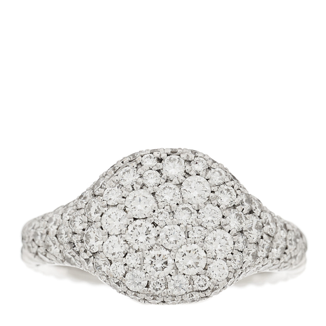 18K White Gold Diamond Pave Pinky Ring 46 3.75