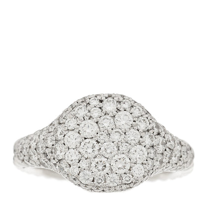 David Yurman 18K White Gold Diamond Pave Pinky Ring 46 3.75 1 of 6