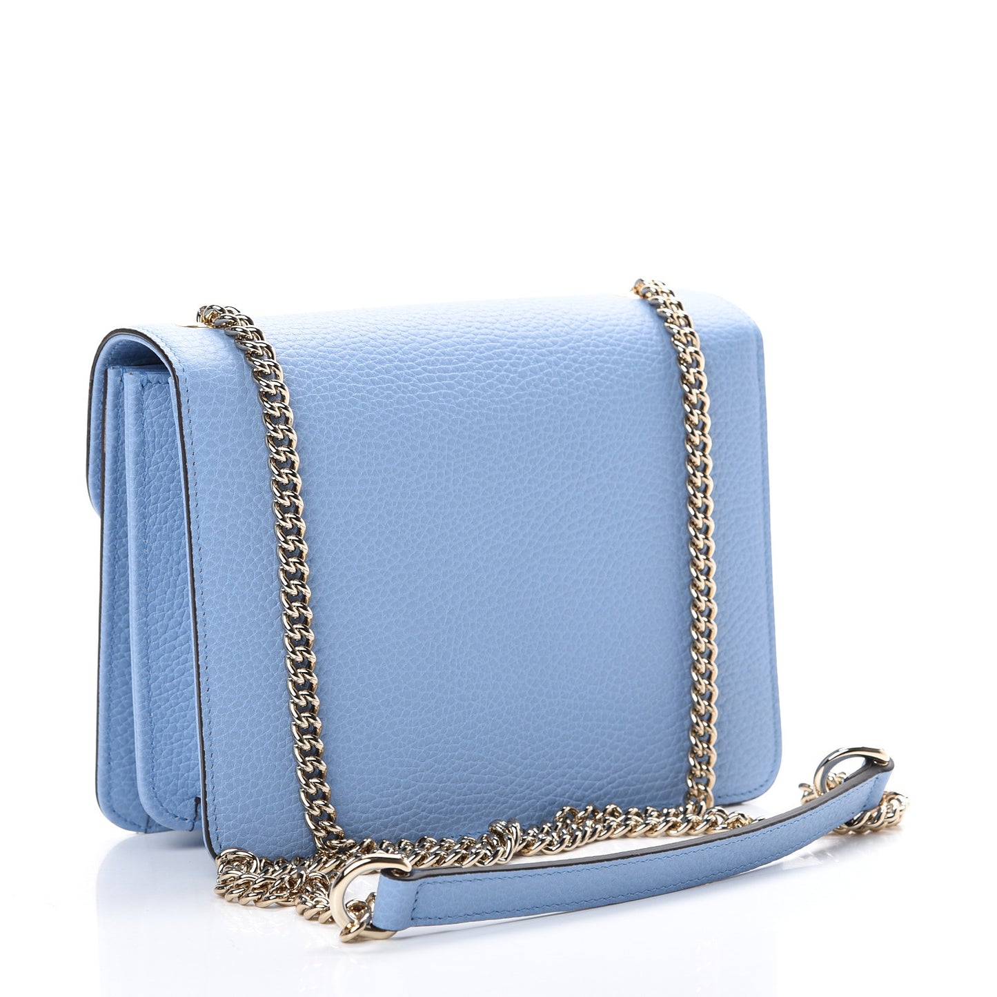 Dollar Calfskin Small Interlocking G Shoulder Bag Mineral Blue