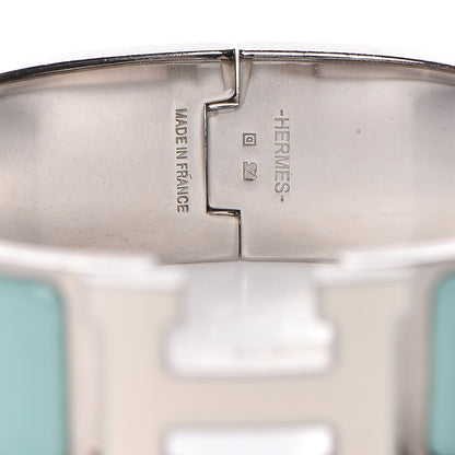 Hermes Enamel Wide Clic Clac H Bracelet GM Lagon White 4 of 5