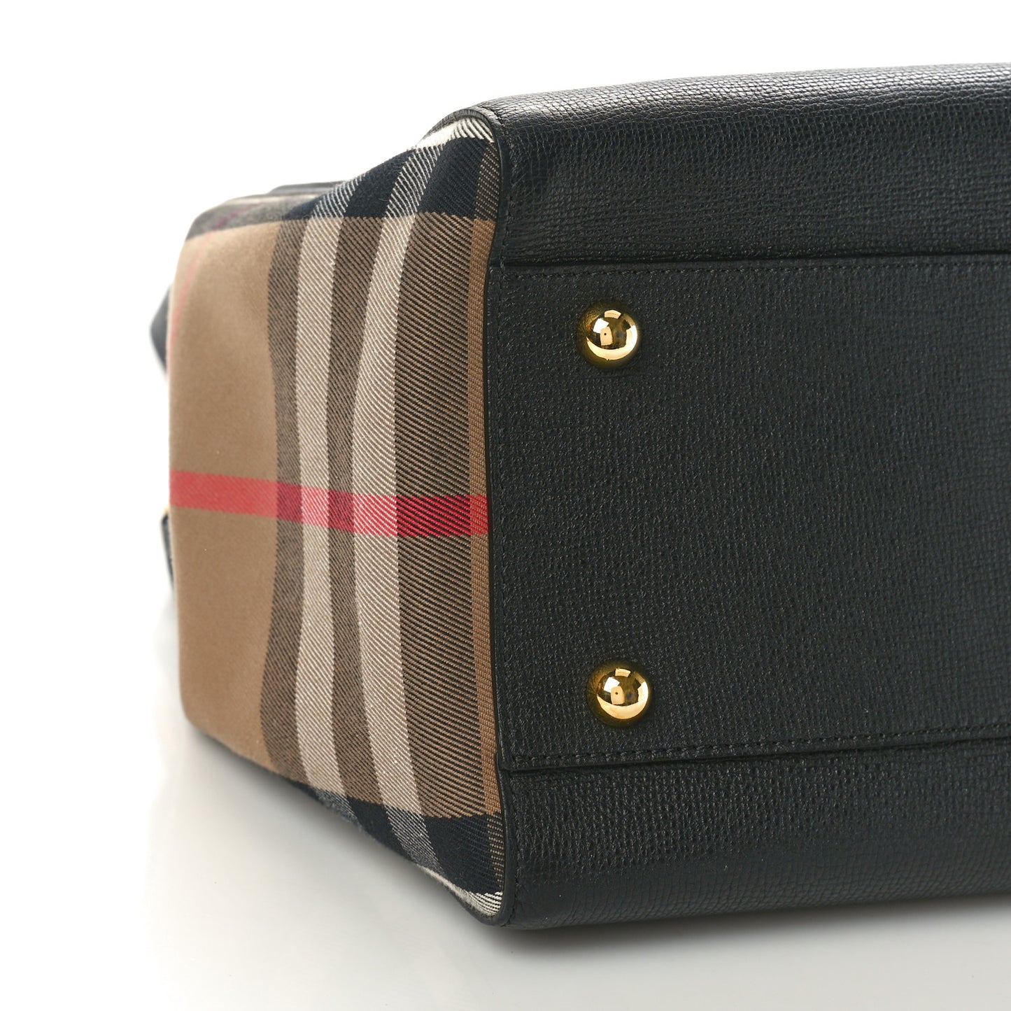 Grainy Calfskin House Check Small Canterbury Black