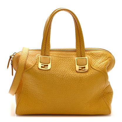 Fendi Pebbled Calfskin Small Chameleon Tote Sunflower Satin 1 of 9